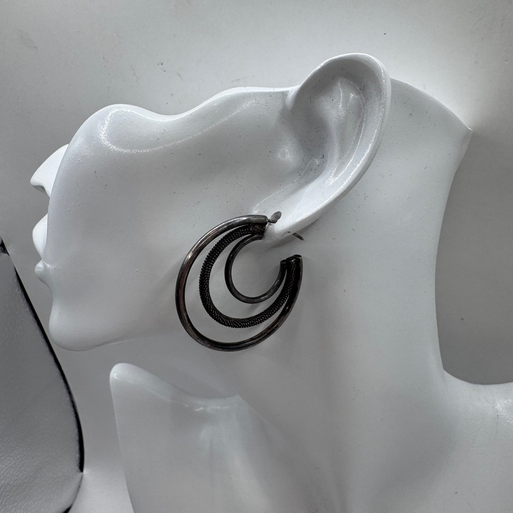 Vintage heavy Sterling Silver earrings 925